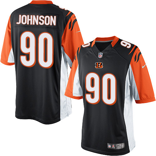 Men's Limited Michael Johnson Nike Jersey Black Home - #90 NFL Cincinnati Bengals